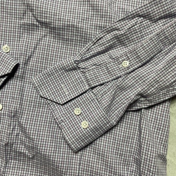 Peter Millar Collection Flex‎ Finish Shirt Mens Sz L Purple Plaid MSRP $248 - Picture 2 of 7